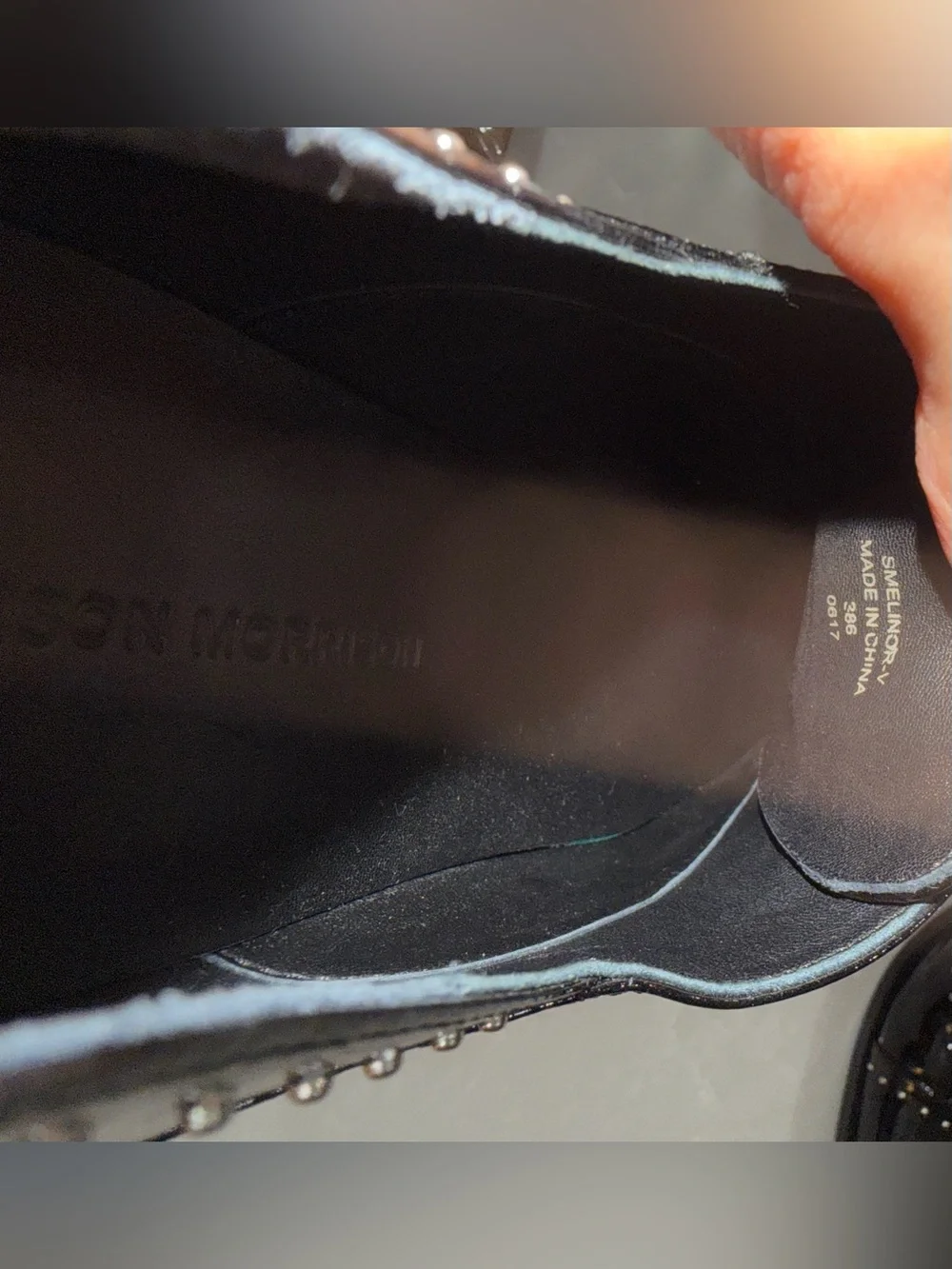 Sigerson Morrison Elinor Black Patent Studded Oxford Shoes
